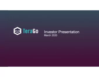 Investor Presentation  March 2020  Forward-Looking Information  This presentation includes certain