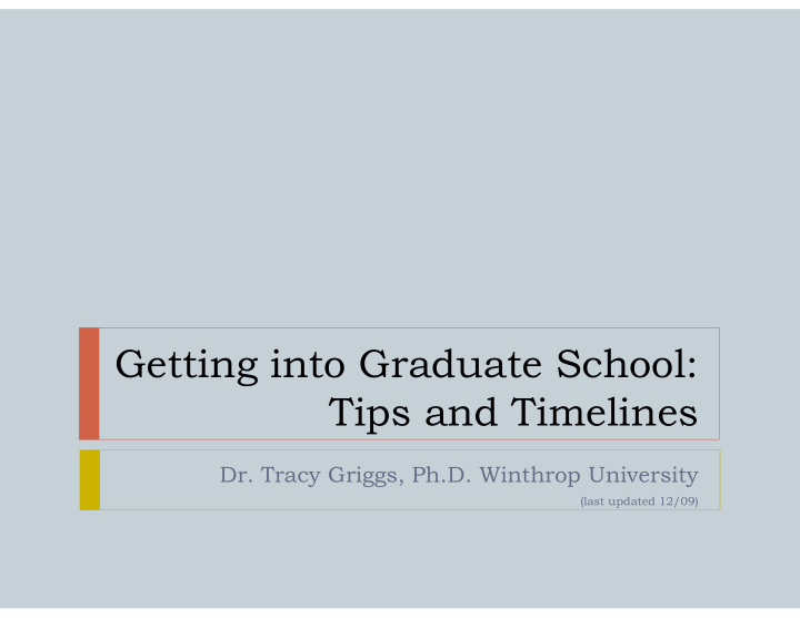 getting into graduate school tips and timelines