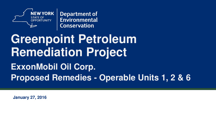 greenpoint petroleum remediation project
