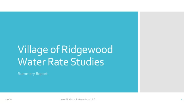 village of ridgewood water rate studies