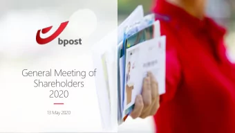 General Meeting of  Shareholders  2020  13 May 2020  Jean-Paul  Van Avermaet  CEO  4  Q  2  9  A  n