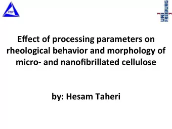 Effect  of  processing  parameters  on    rheological  behavior  and