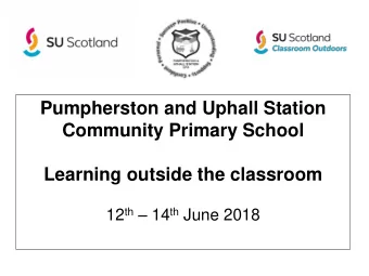 Community Primary School  Learning outside the classroom 12 th  14 th June 2018  Lendrick Muir