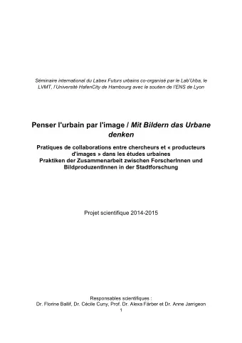 LVMT, lUniversit HafenCity de Hambourg avec le soutien de lENS de Lyon Penser l'urbain par