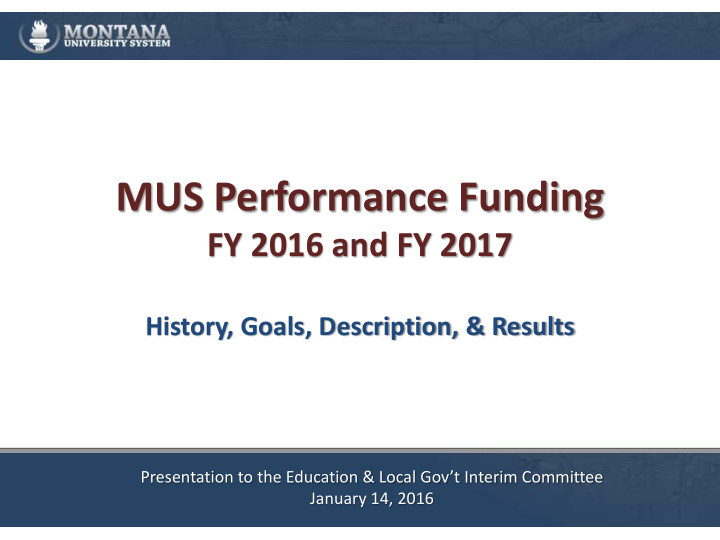 mus performance funding