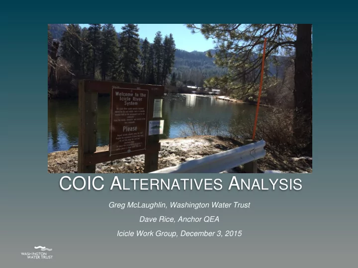 coic a lternatives a nalysis