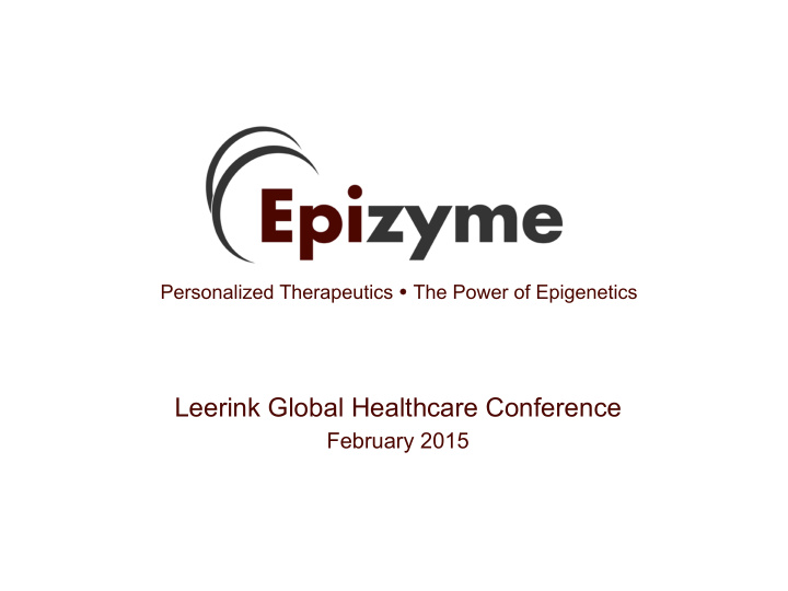 leerink global healthcare conference