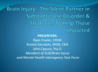 Krystal Sieradzki, MSW, CBIS  John Capuco, Psy.D.  Members of SUD/Brain Injury  and Mental Health
