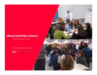M IDDLETOWN P UBLIC S CHOOLS  Facilities Utilization Study  Presented November 17, 2009  Project