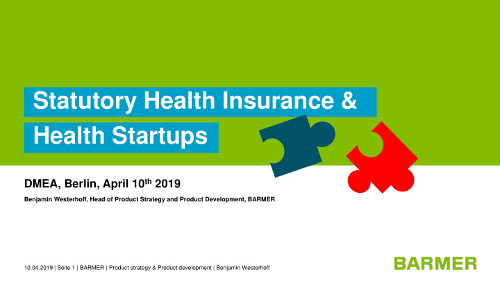 statutory health insurance health startups