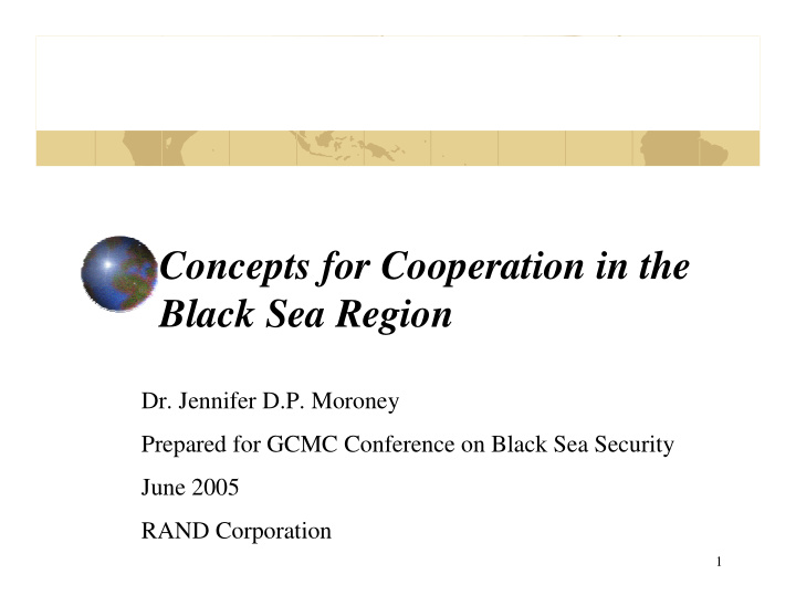 concepts for cooperation in the black sea region