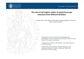 The role of soil organic matter on greenhouse gas  emissions from different fertilizers Leonardo