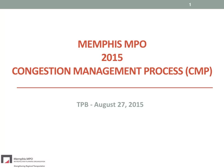 congestion management process cmp