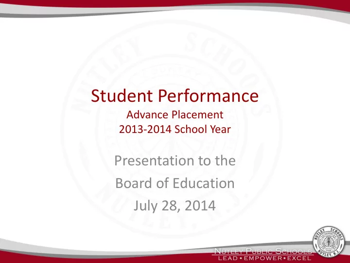 student performance