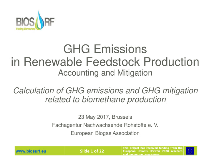 ghg emissions in renewable feedstock production