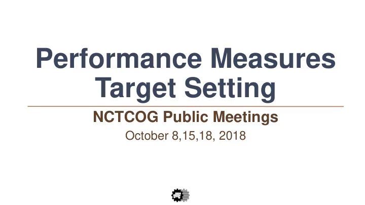 performance measures target setting