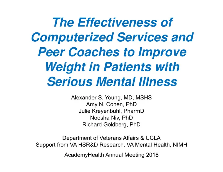 the effectiveness of computerized services and peer