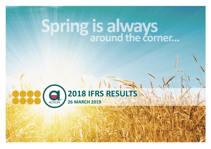 2018 ifrs results