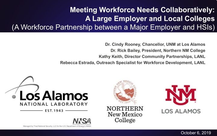 meeting workforce needs collaboratively a large employer