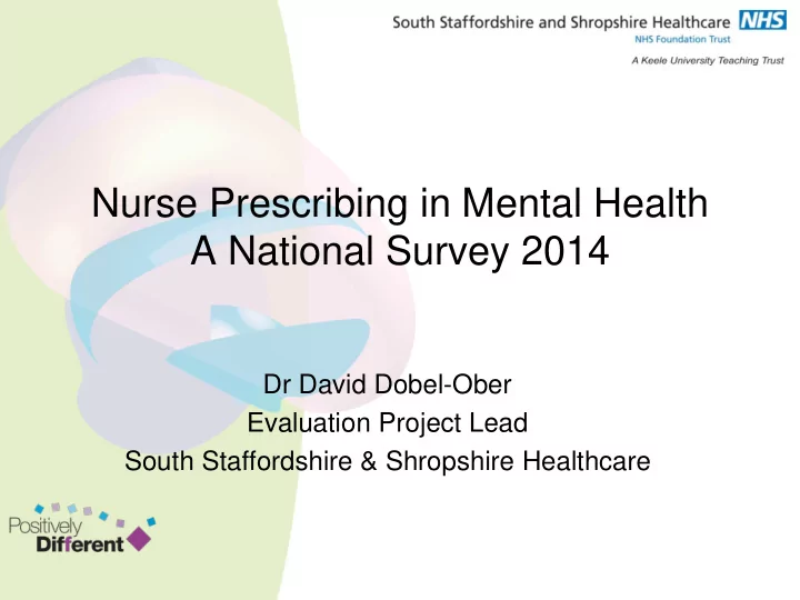nurse prescribing in mental health
