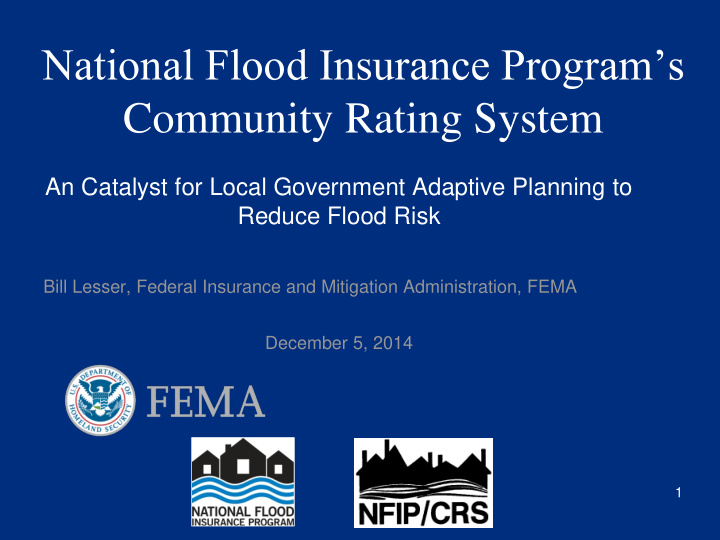 national flood insurance program s