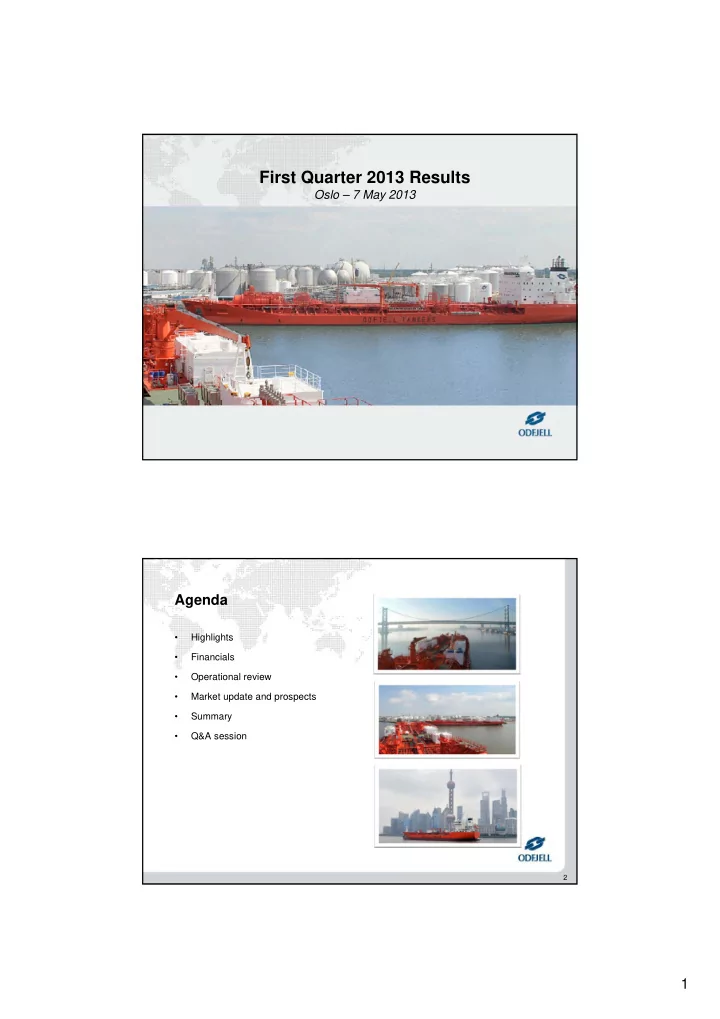 first quarter 2013 results