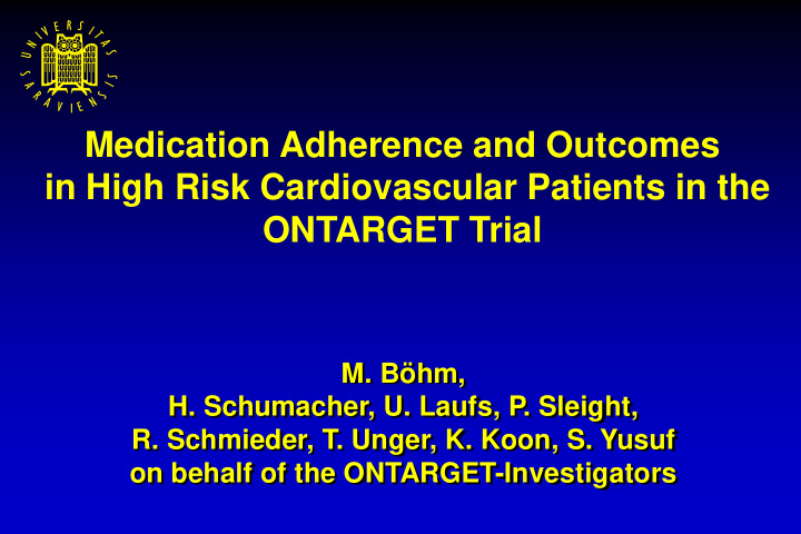 in high risk cardiovascular patients in the