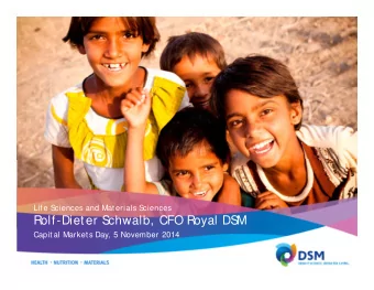 Rolf-Dieter S  chwalb, CFO Royal DS  M  Capit al Market s Day, 5 November 2014  Page  S  afe harbor