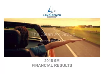 2018 9M  FINANCIAL RESULTS  Main events and market drivers New EU legislative proposal for CO 2