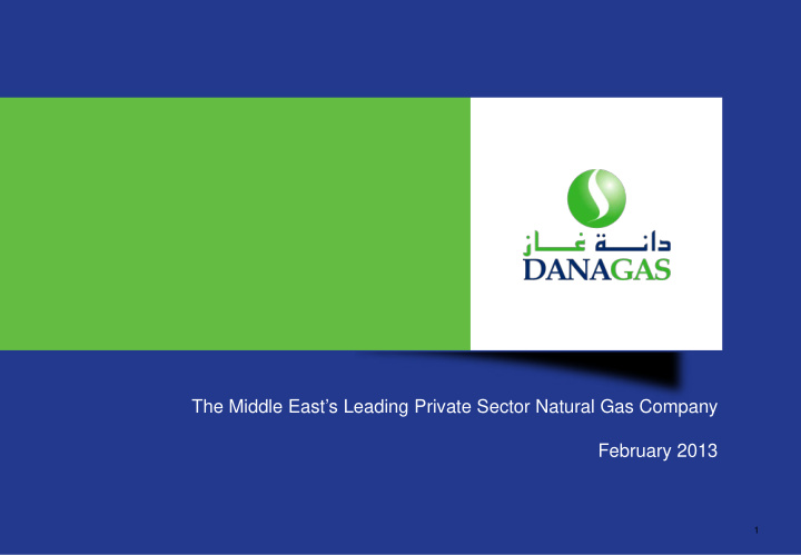 the middle east s leading private sector natural gas