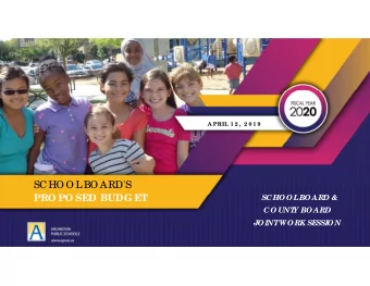 SC HO O L  BO ARD'S  PRO PO SED BUDG ET  SCHOOL  BOARD &amp;  C O UNT  Y BO ARD  JO I  NT  WO RK SE