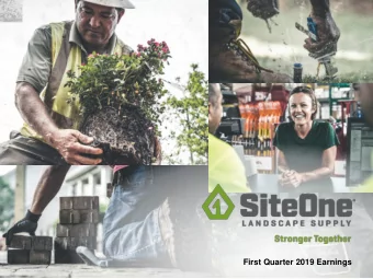 First Quarter 2019 Earnings  Disclaimer  Forward-Looking Statements This presentation contains