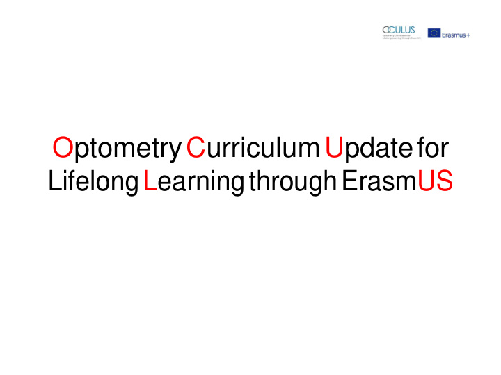 optometry curriculum update for lifelong learning through