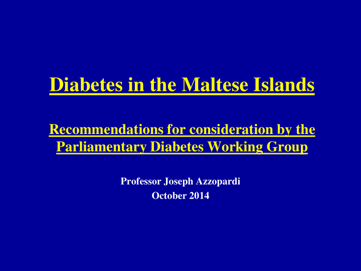 diabetes in the maltese islands