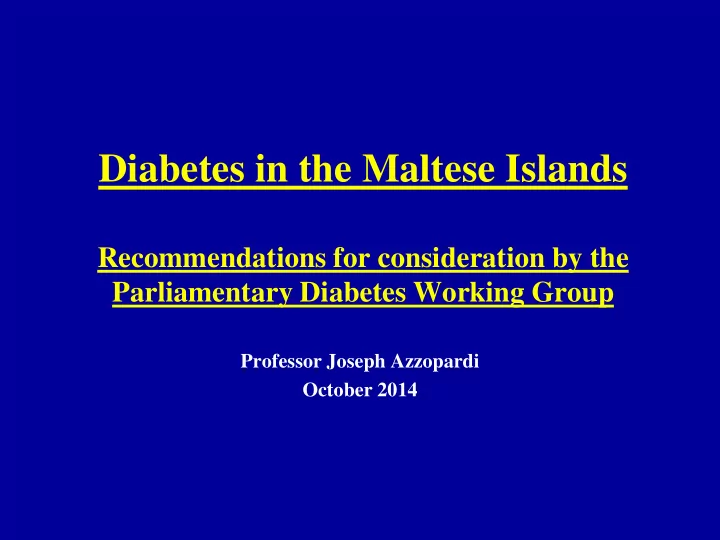 diabetes in the maltese islands