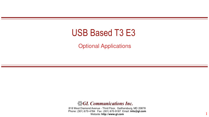 usb based t3 e3