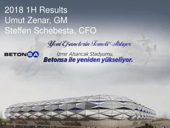 Umut Zenar, GM  Steffen Schebesta, CFO  Slide 1  Disclaimer  This presentation (Presentation) has