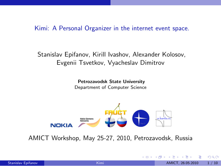 kimi a personal organizer in the internet event space