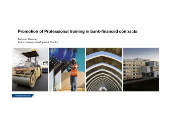 Promotion of Professional training in bank-financed contracts  Bertrand Hanauer,  Africa business