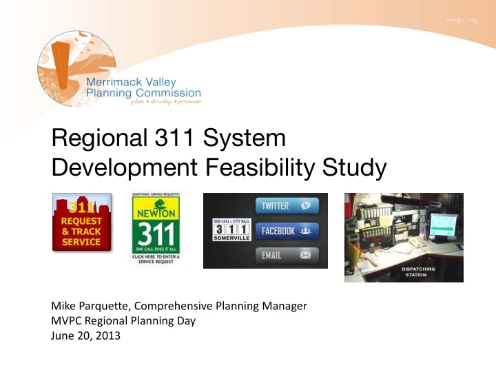 regional 311 system development feasibility study