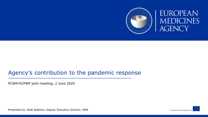 agency s contribution to the pandemic response