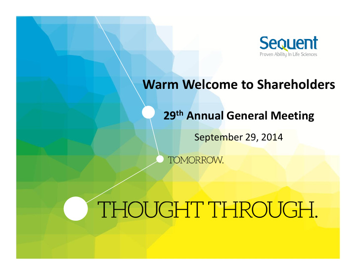 warm welcome to shareholders