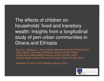 The effects of children on  households fixed and transitory  wealth: Insights from a