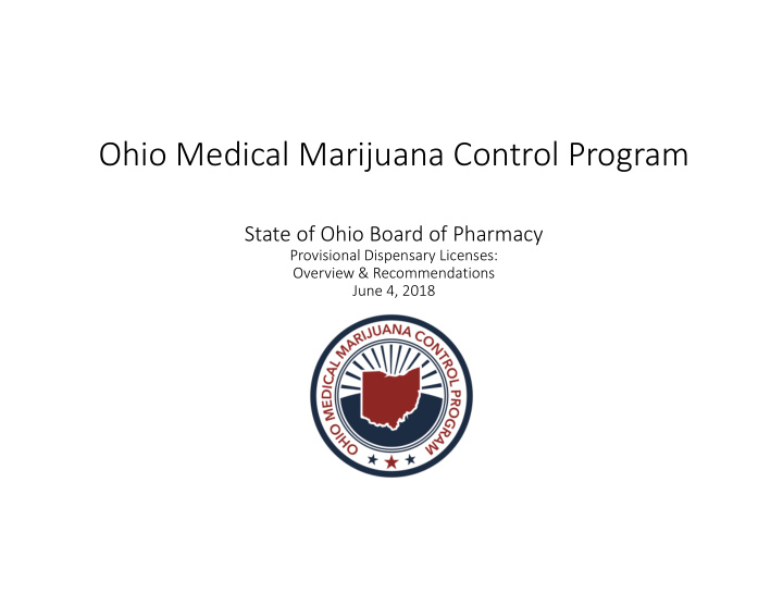 ohio medical marijuana control program