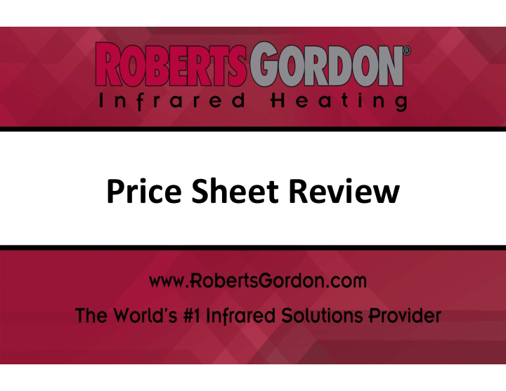 price sheet review heater packaging