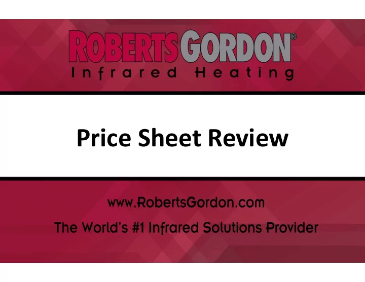 price sheet review heater packaging