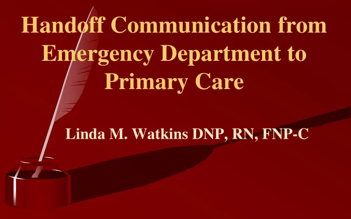 emergency department to