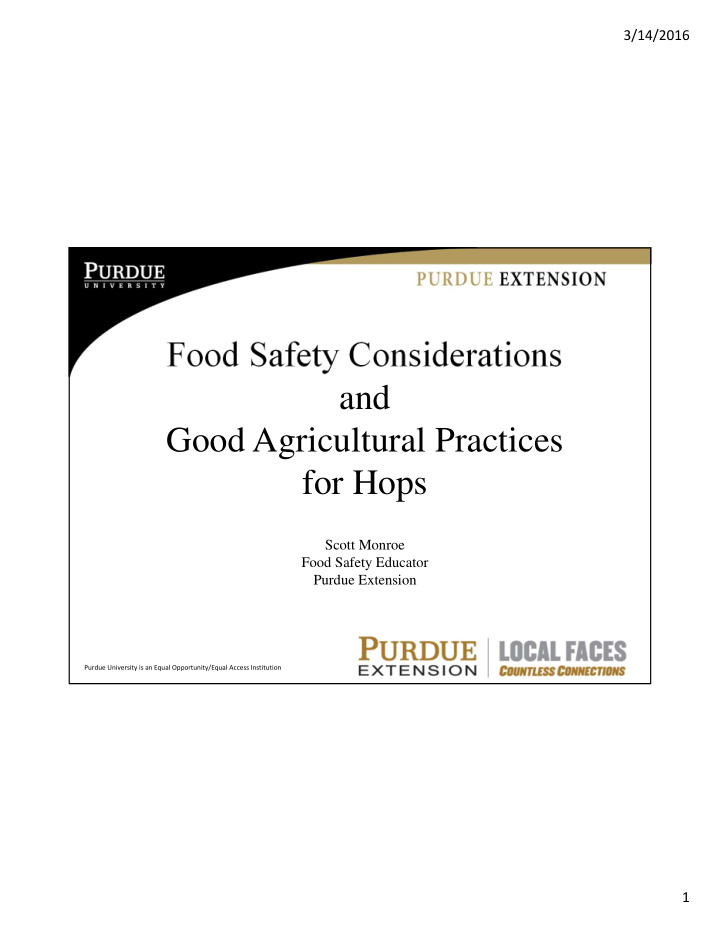 food safety considerations and good agricultural
