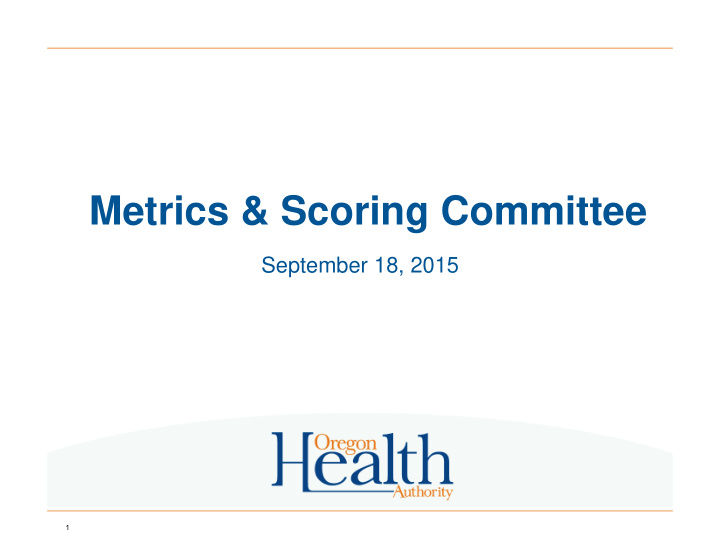 metrics scoring committee