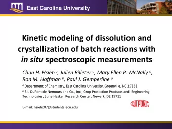 Kinetic modeling of dissolution and  crystallization of batch reactions with in situ spectroscopic